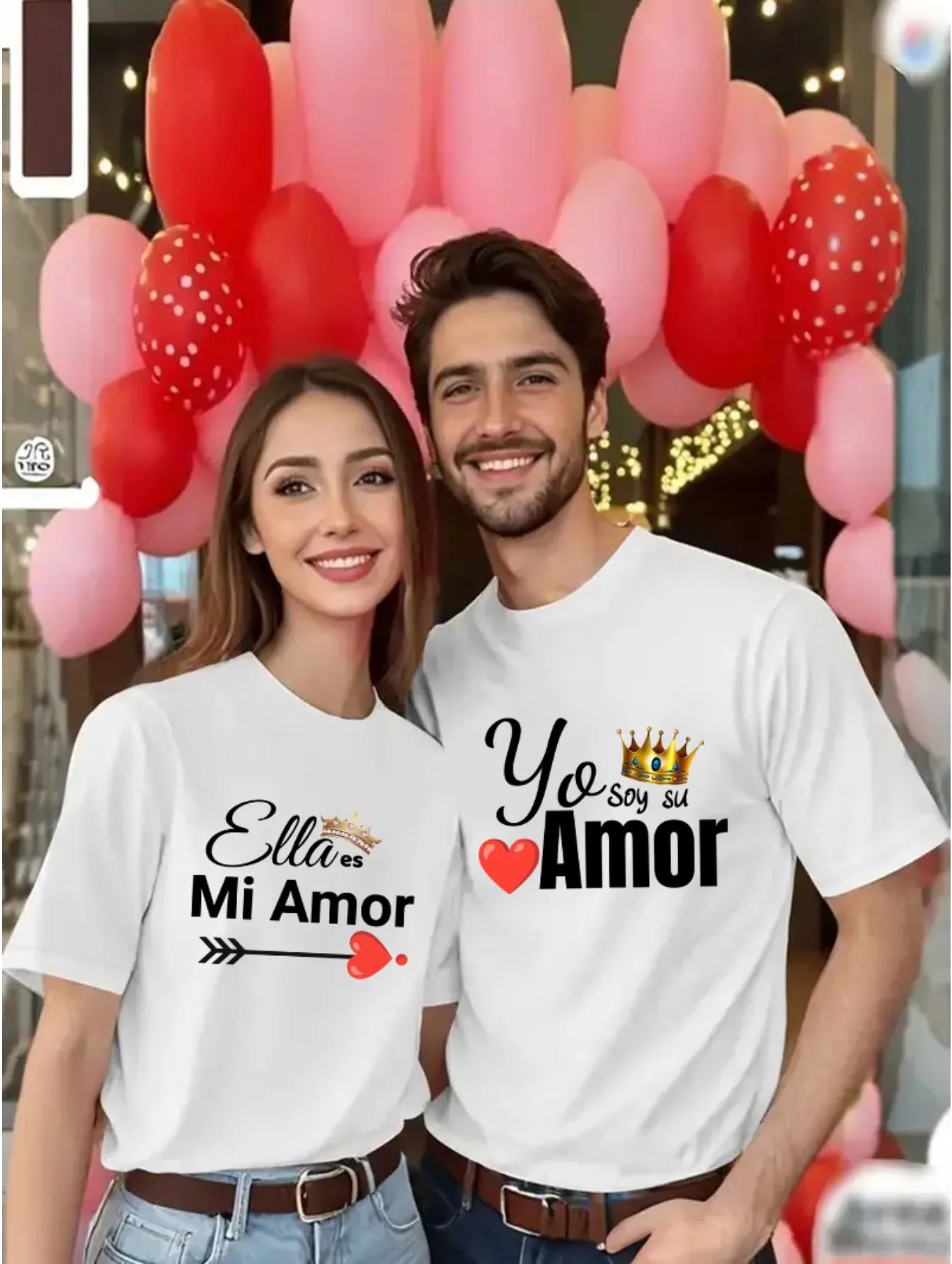 Romantic TShirts Romantic Valentines Day Gift Red TShirts Young Couples Yo Soy Amor Casual Spring Summer Short Sleeve Tops