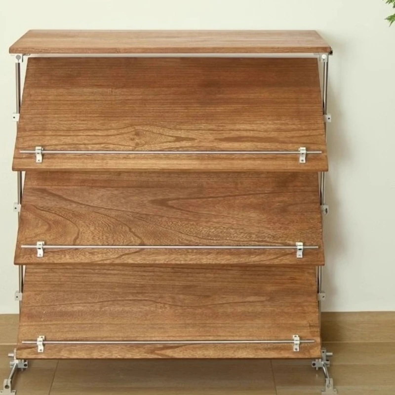 

Medieval birch shoe rack magazine shelf simple entrance rack