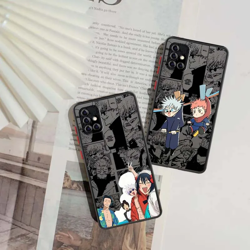 

Cute Jujutsu Kaisen Anime For Samsung A56 A42 A36 A34 A33 A32 A23 A16 A04 A03 Note 20 5G Frosted Translucent Phone Case