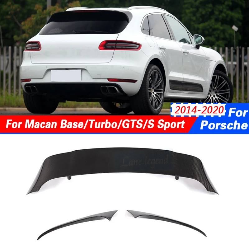 

For Porsche Macan Base/Turbo/GTS/S Sport Utility 4Door 2014-2020 Auto Rear Window Carbon Fiber Top Wing Lip Roof Spoiler Fits