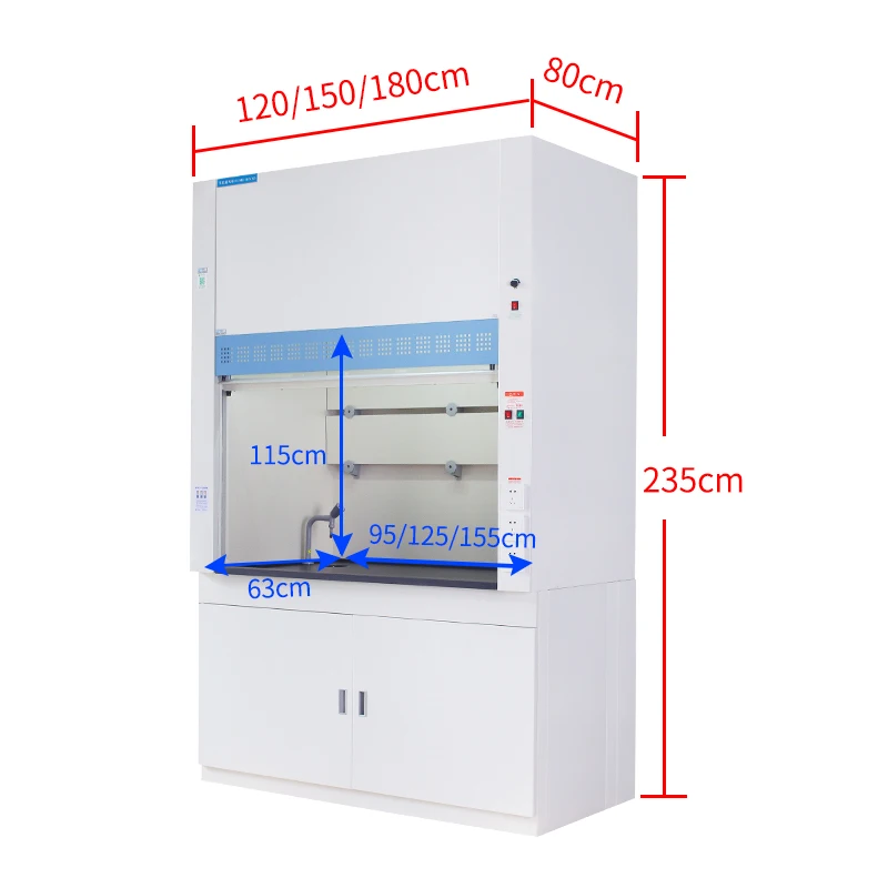 

Hot Sale Steel Instrument Testing Ventilation Fume Hood For Chemical Laboratory/