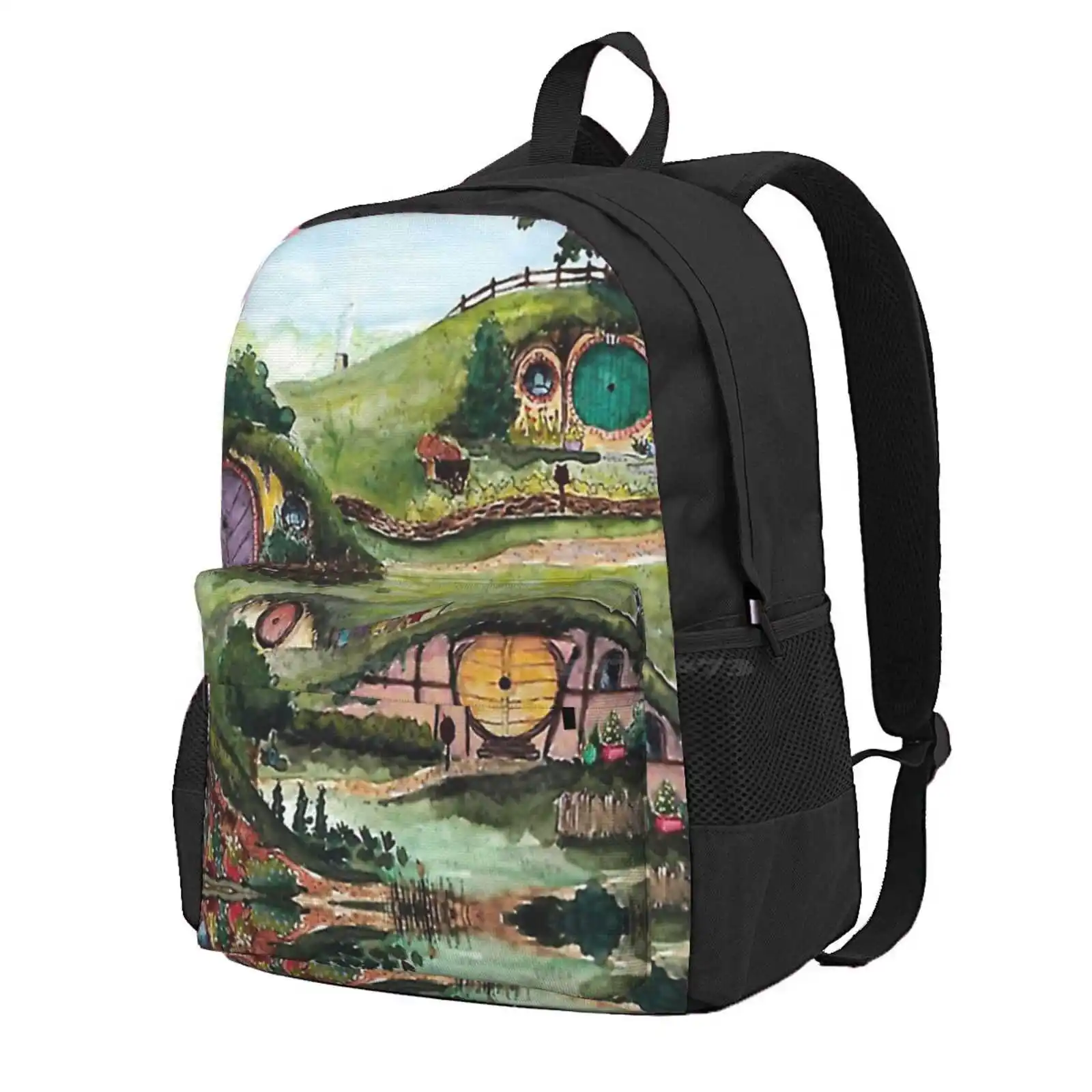 

Little Green House Hot Sale Schoolbag Backpack Fashion Bags Rings Fantasy The Middle Earth