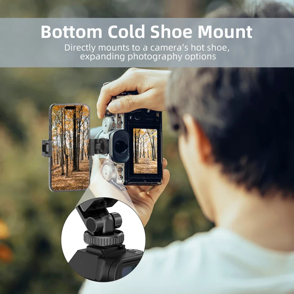 Многофункциональный держатель для телефона, зажим для штатива для телефона, вращающийся на 360 градусов, с двойными креплениями для холодной обуви для смартфона, видеоблог