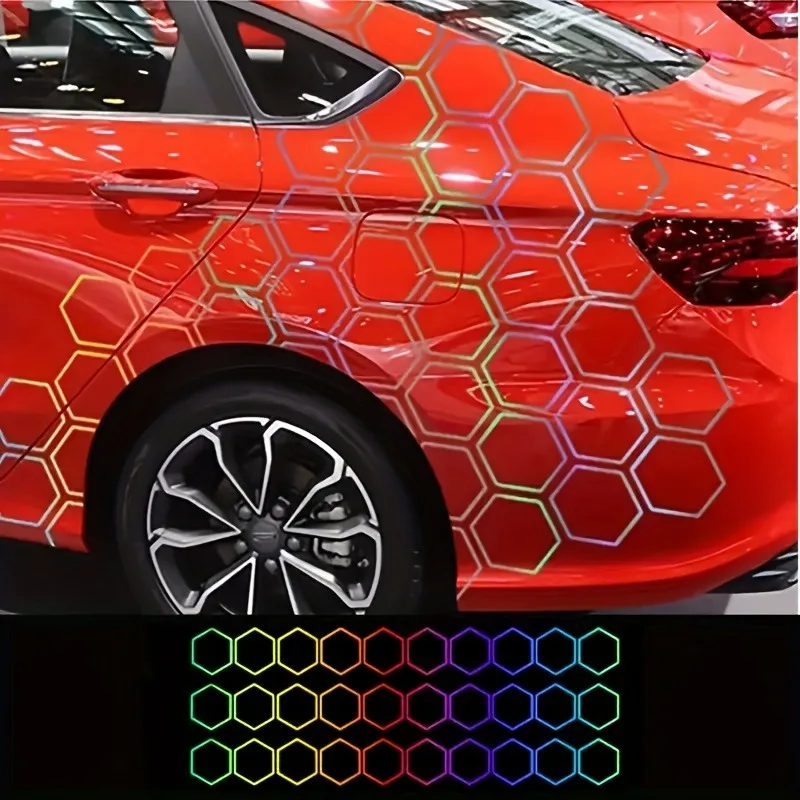 

Cool Design Honeycomb Pattern Stickers Car Car Truck Body Side Door Sticker Decal Graphic Universal Car Side Door Stickers