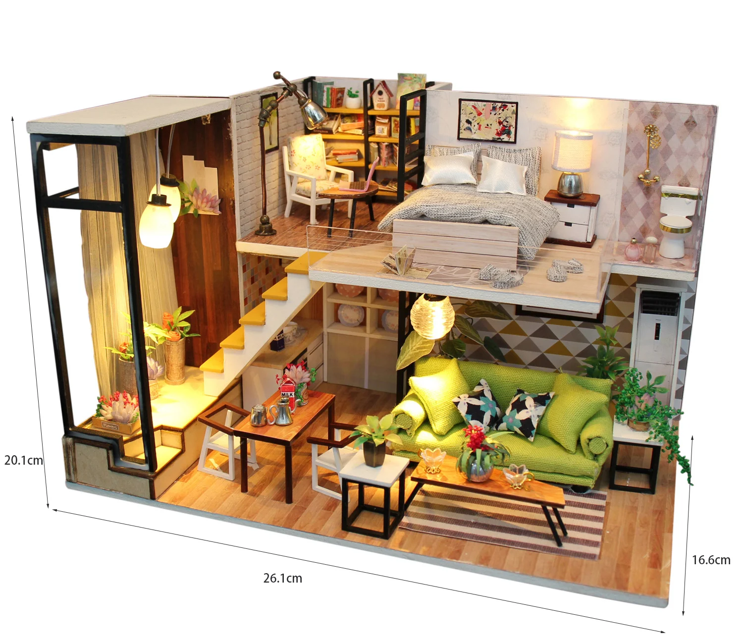 مقصورة OUZEY على الطراز الاسكندنافي يمكنك صنعها بنفسك نموذج خشبي، مجموعة تجميع منزل نورديك، هدية ديكور منزلي إبداعي للبالغين 14+ #6