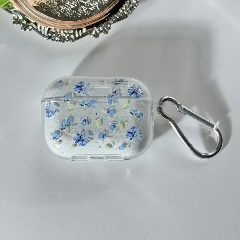 

2025 Fashion Flower Glitter Shiny Case for AirPods 1/2 3 4 Wireless Earphone Protect Case for Airpods Pro and Pro2 Charging Box