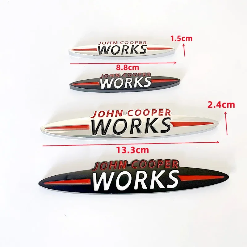 3D Metal John Cooper Works Logo Car Front Grill Emblem Badge For Mini Cooper S R50 R52 R53 R55 R56 F54 F55 F56 F60 Accessories