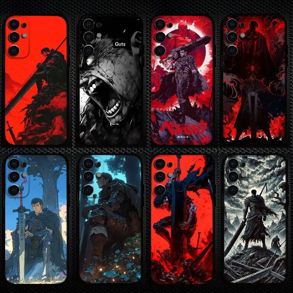 

B-Berserk G-Guts Phone Case For Samsung S25,S24,S23,S22,S21,S20,Plus,Fe,Lite,Others Soft Black Cover