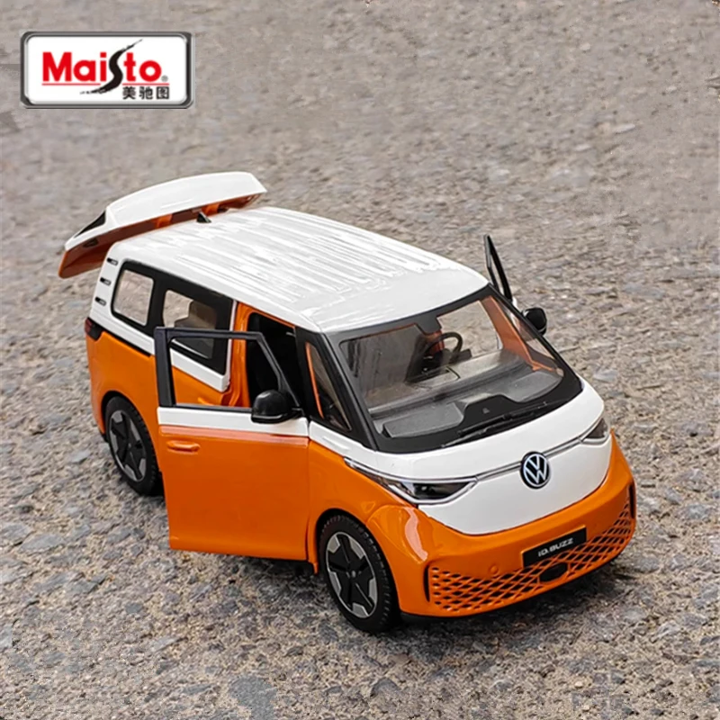 Maisto 1:24 Volkswagen ID BUZZ Alloy BUS Car Model Diecasts Simulation Metal Travel Bus Car Vehicles Model Collection Kids Gifts