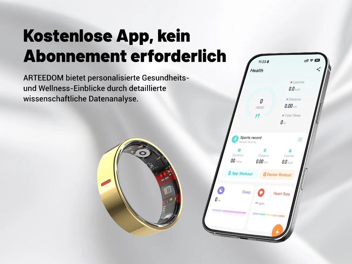 2026 Neuester Ultraleichter Intelligenter Fitness-Ring |   IP68 Wasserdichter Gesundheits-Tracker, Präzise Schlafüberwachung, Multi-Sport-Modi & Schrittzähler