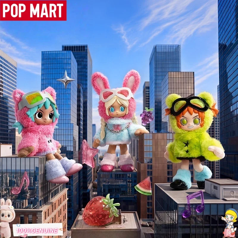

POPMART Peach Riot Fruit Punch Series Vinyl Plush Keychain Figure Kawaii Music Punk Hanging Doll Collectible Bag Charm Toy Gift