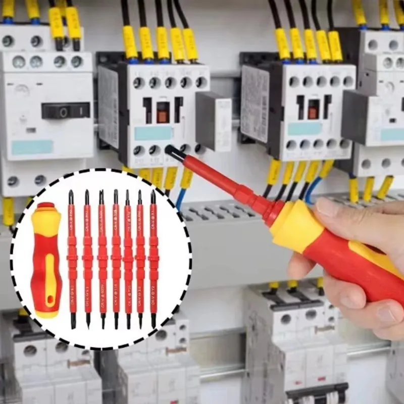 Elektriker-Schraubendreher-Set mit 15 magnetischen Bits, isoliert für 1000V Elektrosicherheit – Detail 4