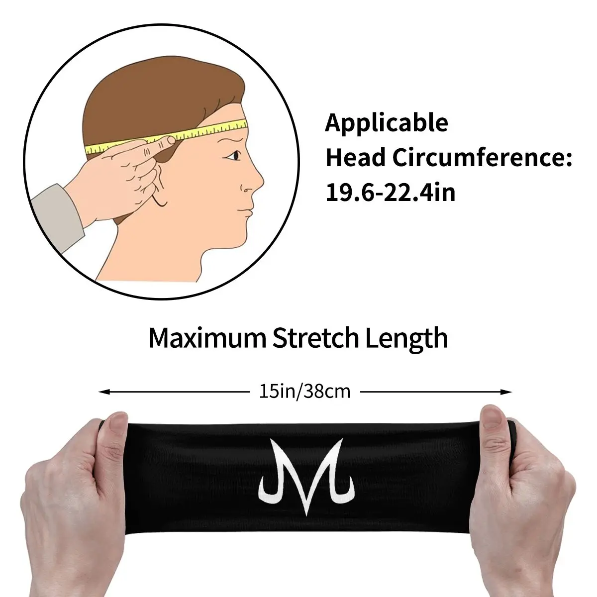 DBZ Majin M Sweatband Soft Running Sweat Headbands Headwrap Hair Bandage Tennis Gym Fitness Hair Sweat Band