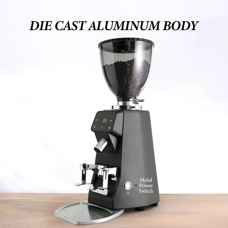 100 Einstellungen Touchscreen-Espressomaschine mit 500g Behälter Professionelle 64mm Mahlwerk-Kaffeemühle