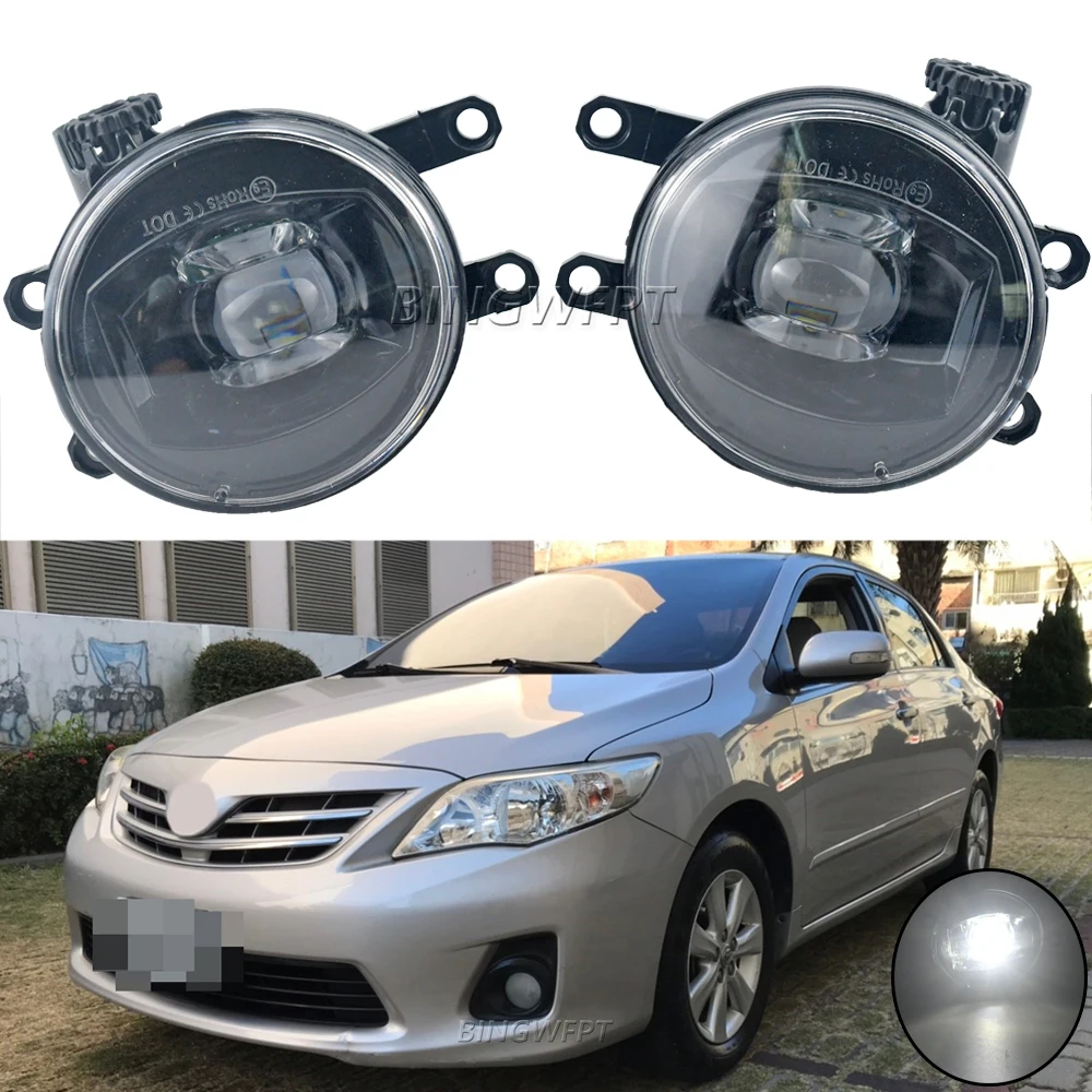 For Toyota Corolla E150 Altis 2011 2012 2013 LED Fog Light Assembly Car Front Bumper Fog Daytime Running Lamp DRL 12V