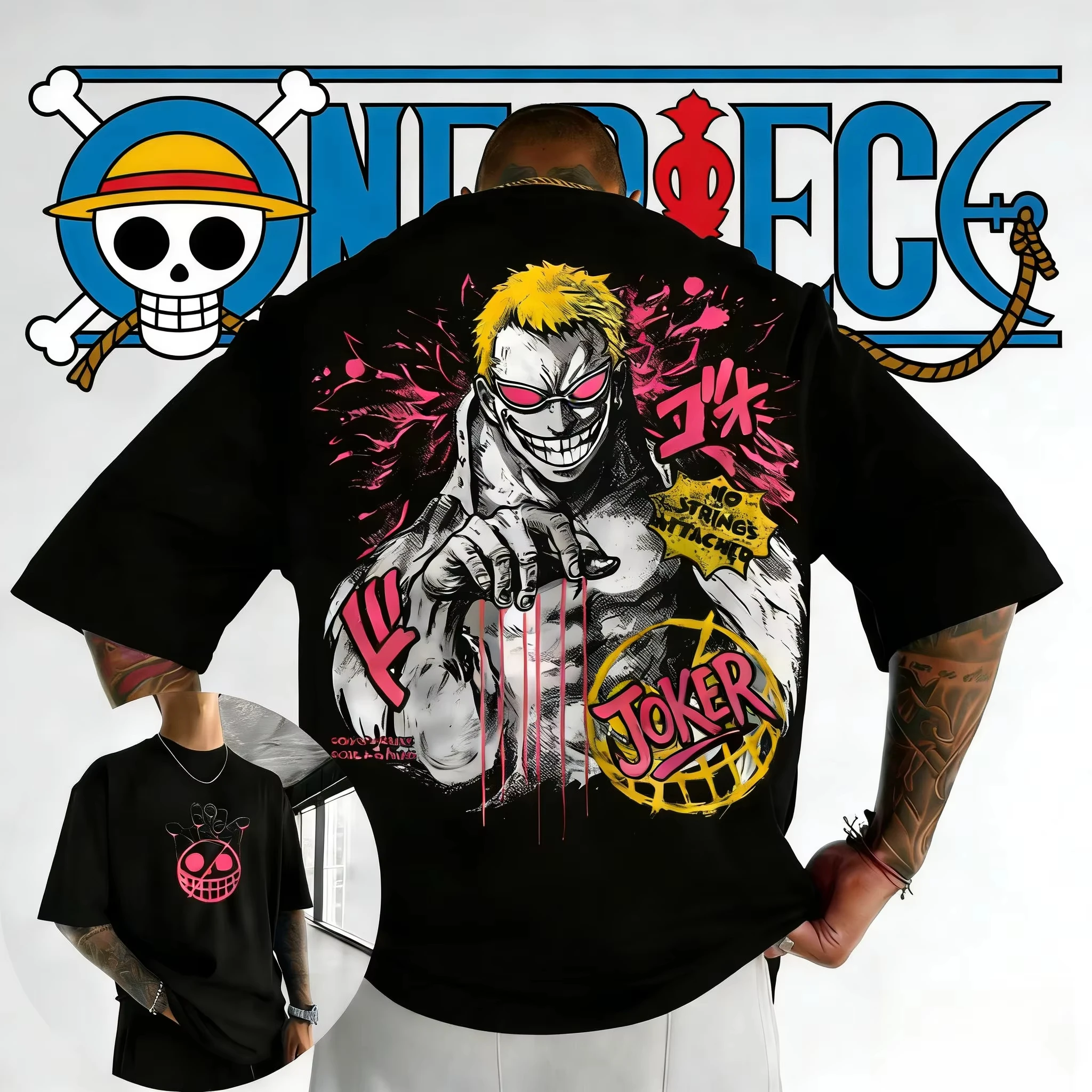 One Piece Anime Donquixote Doflamingo Bedrucktes T-Shirt Herren- und Damen-T-Shirt Herren-Top Sport-T-Shirt Herren-T-Shirt 2026 Neu