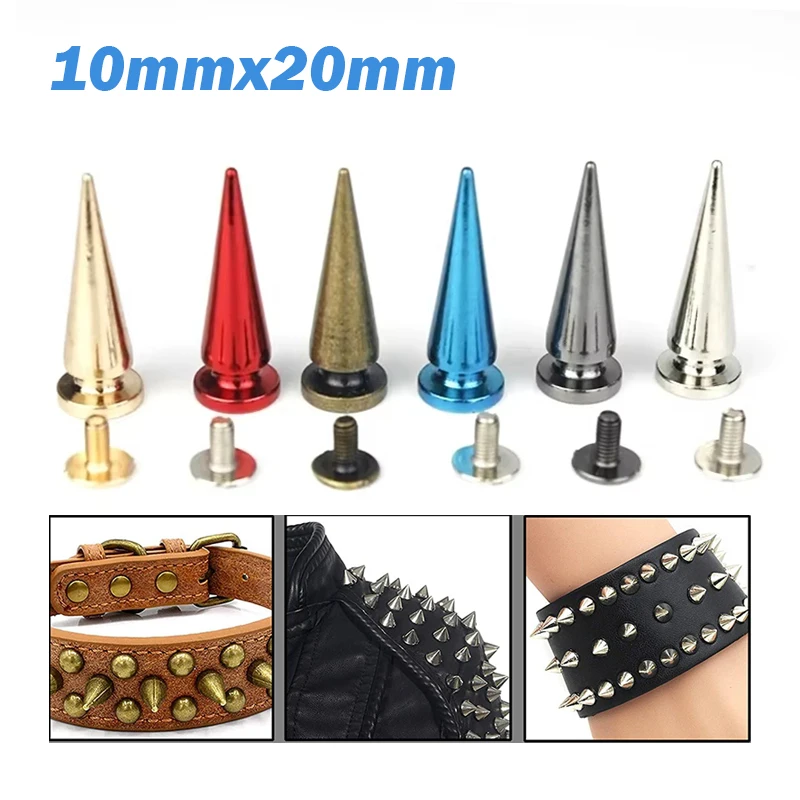 10x20mm todos os tipos de rebites de pontas prateadas para couro punk studs e pontas para roupas espinhos remendo tachas para ropa remaches