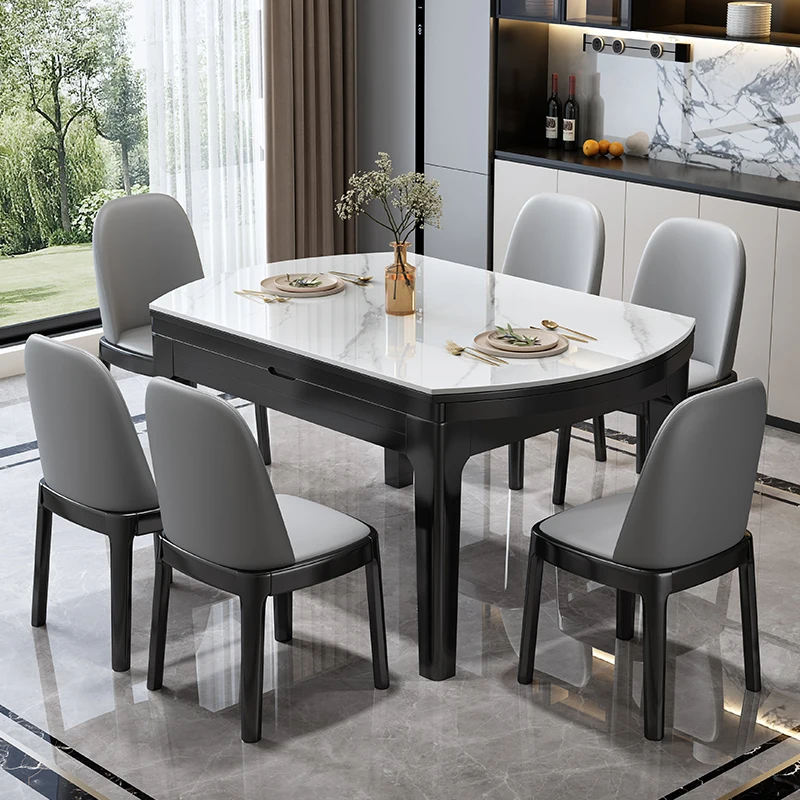 Functional Large Dining Tables White Extendables Modern Kitchen Dining Tables Foldable Wood Nordic Mesa Comedor Home Furniture