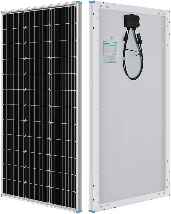 100 Watt 12 Volt Off Grid Solar Premium Kit With Monocrystalline Solar Panel And 20A Mppt Rover Controller Black