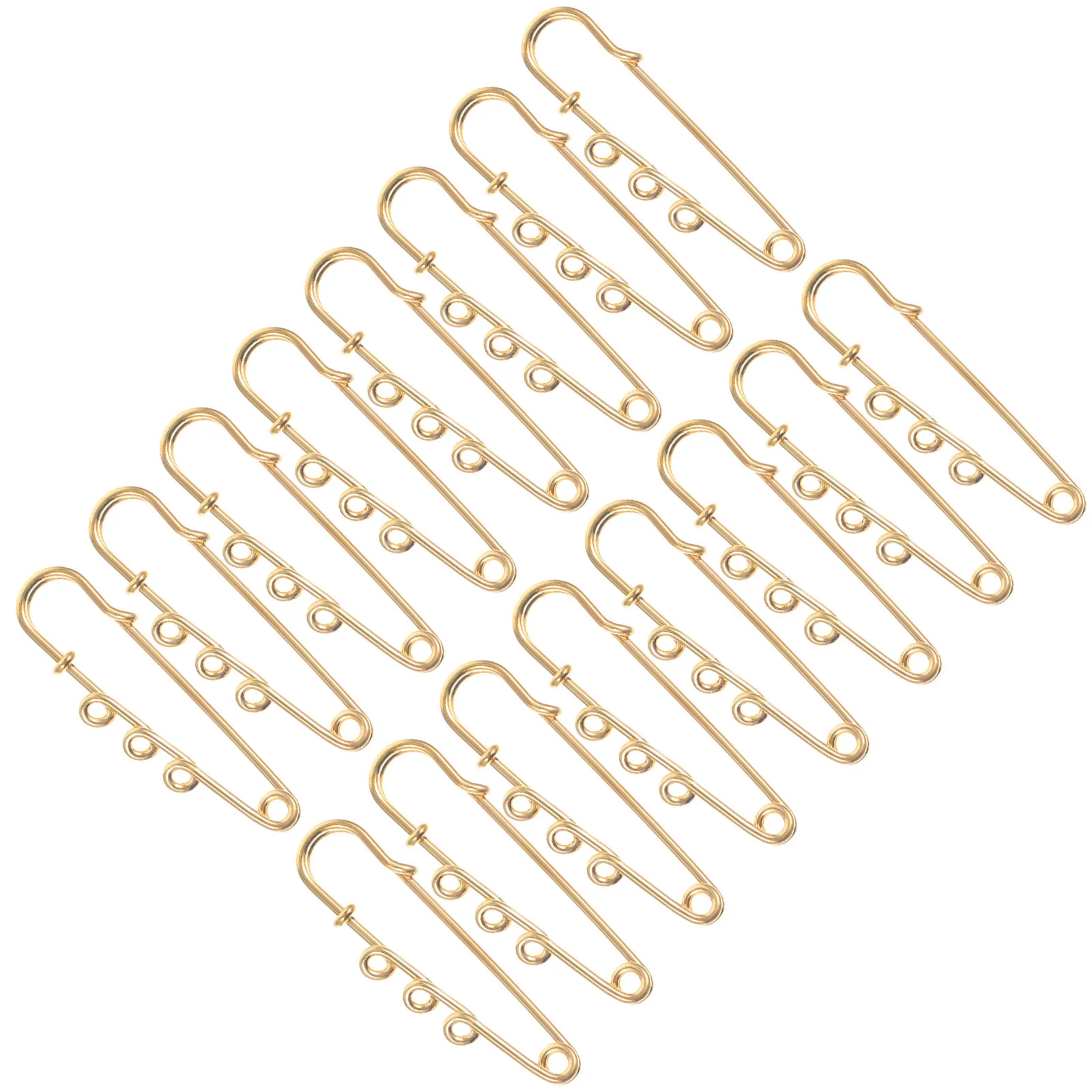 

50Pcs Alloy Safety Pins with Holes DIY Brooch Findings for Jewelry Making Handicrafts Decorative Dress Craft Pins
