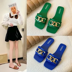 2024 Summer Women's Slippers Roman Fashion Designer Flat Sandals Latex Soft Sole Shoes Female Breathable Beach Flip-flops