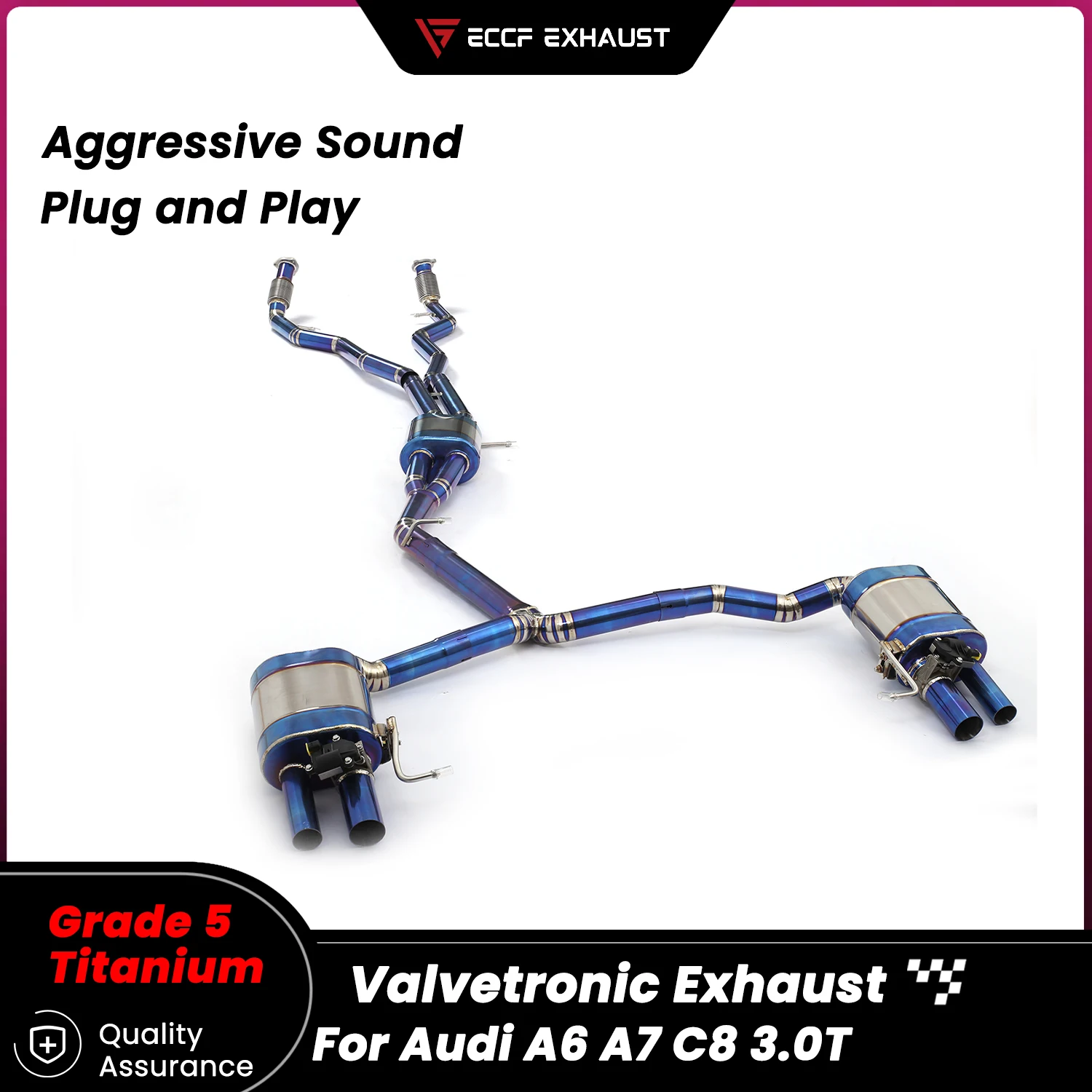 

Sporty 4K TItanium Valvetronic Exhaust Catback Exhaust With front pipe for Audi A6 A7 C8 3.0T Unleash True Exhaust Performance