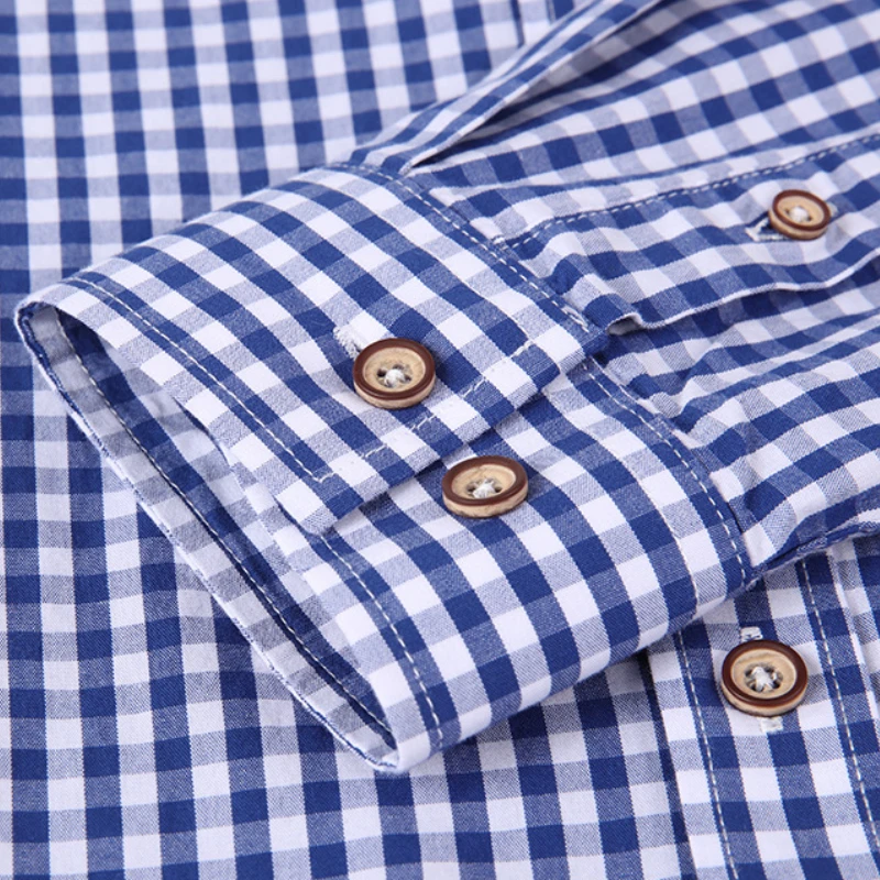 Button Up Shirt Plaid Mens Fashion Clothing Trends 100% Cotton Slim Fit Shirt Men Shirts Longsleeve Shirt for Men Retro Clothes - Image 5