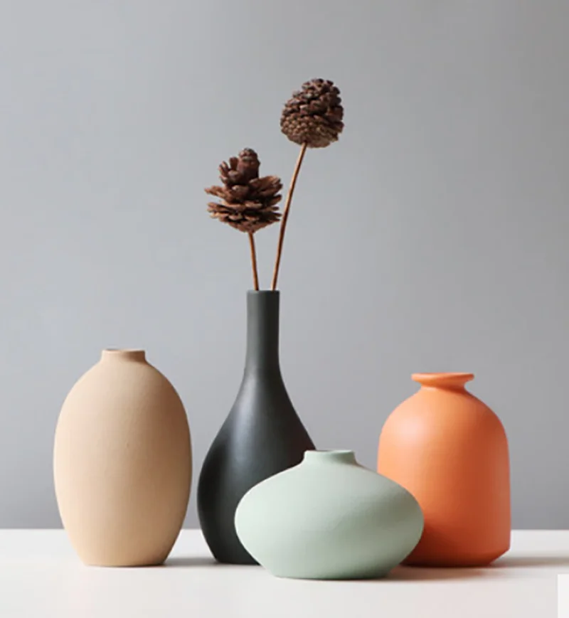 Living Room Decoration Vase Accessories Flower Pot Home Decor Maison Decorations  Home Ceramic Inserted Nordic Wind Jarron