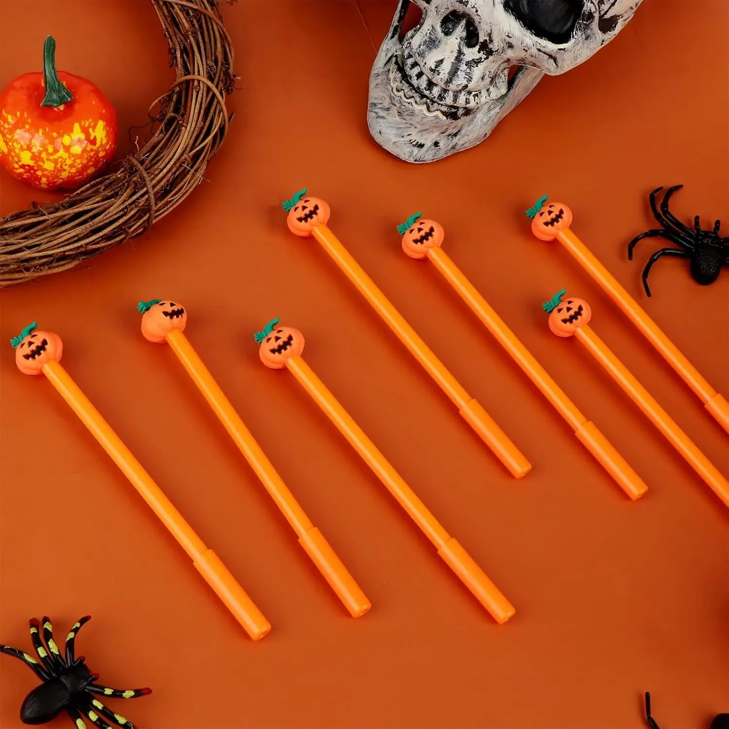 Imagem -02 - Halloween Abóbora Caneta de Tinta Gel 05 mm Laranja Bonito Abóbora Ferramentas de Escrita 24 Pcs