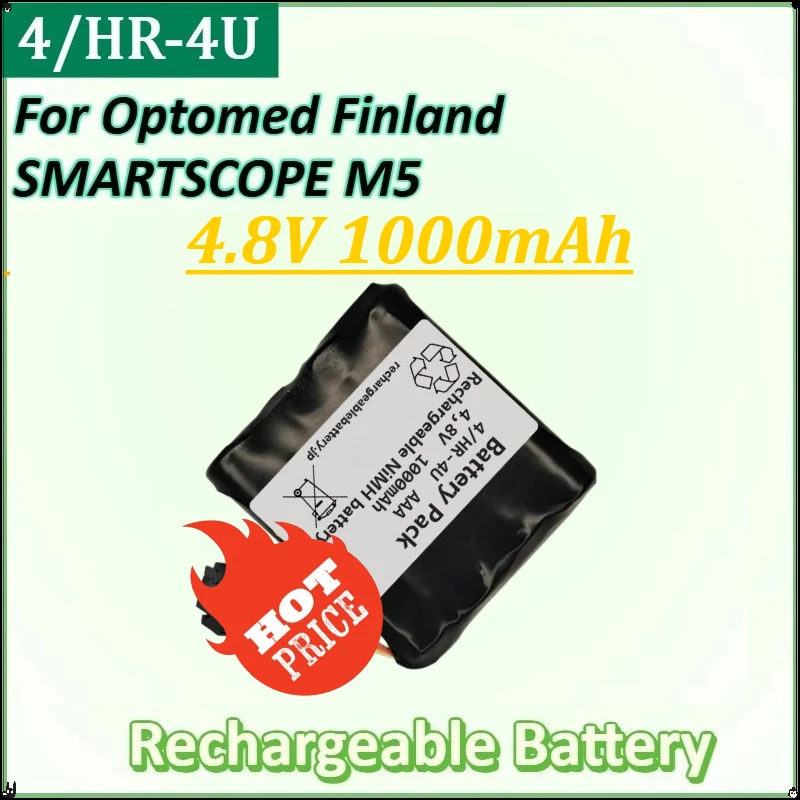 

For Optomed Finland SMARTSCOPE M5 Handheld Fundus Camera Battery New 4/HR-4U AAA 4.8V 1000mAh Camera NI-MH Battery Pack