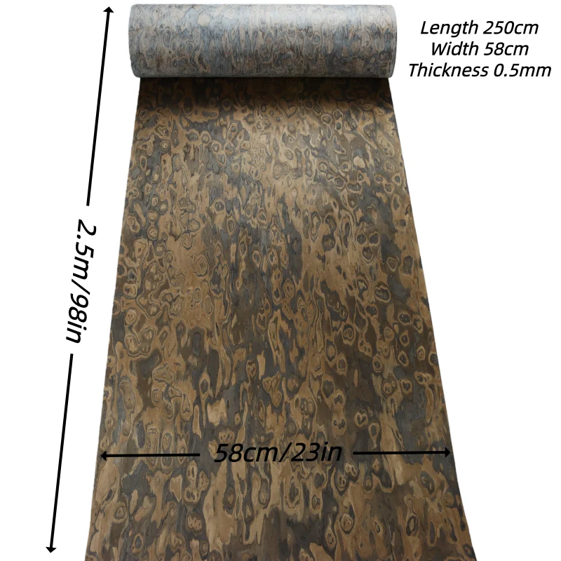 High-End Brown Burl Wood Veneer  Technology Wood Panel DIY for Interior Home Hotel Art Inlay Handicraft Wall Panel