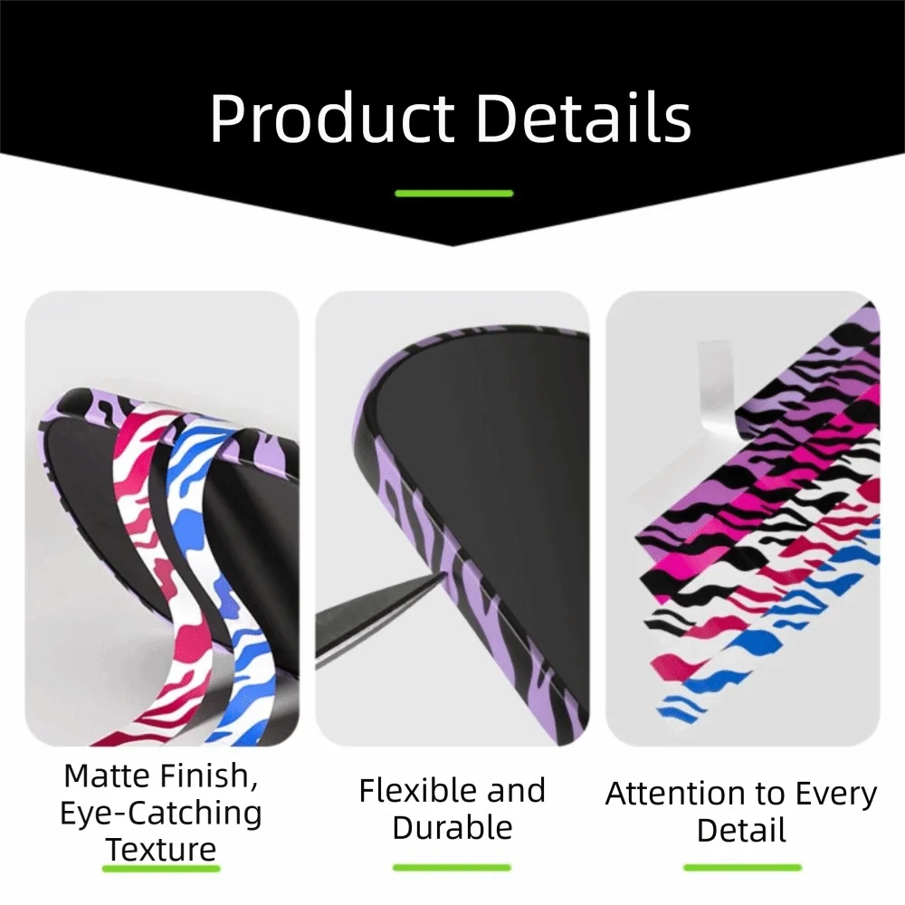 Wavy Stripe Design Pickleball Racket Edge Sticker Universal Shock Absorption Matte Paddle Edge Tape Anti-fall Versatile