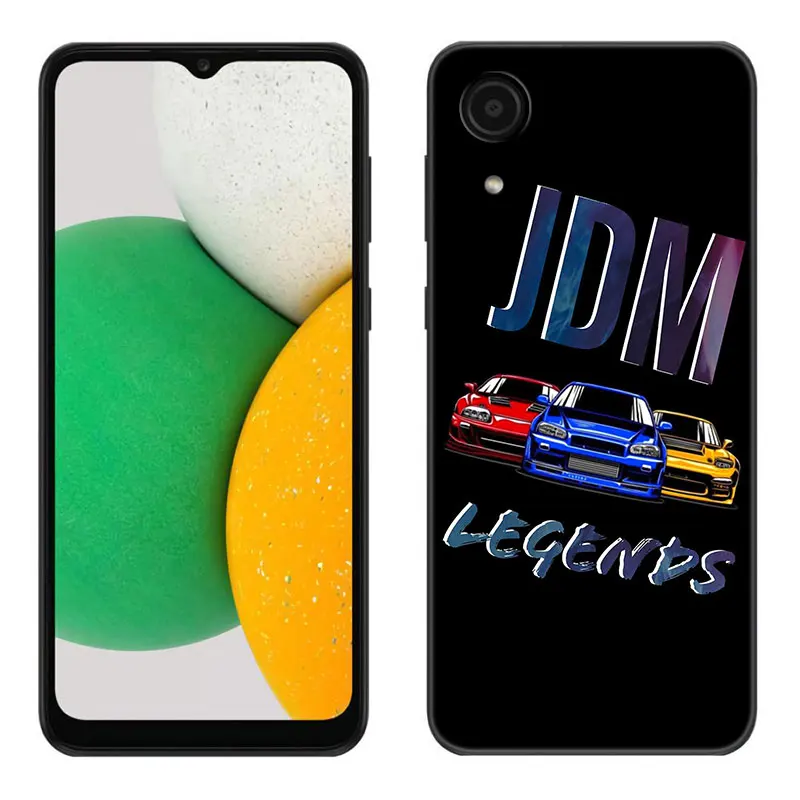 Japan JDM Sports Car Pattern Phone Case For Samsung Galaxy A01 A03 Core A04 E A02 A05 A10 A20 A21 A30 A50 S A6 A7 A8 Black Cover