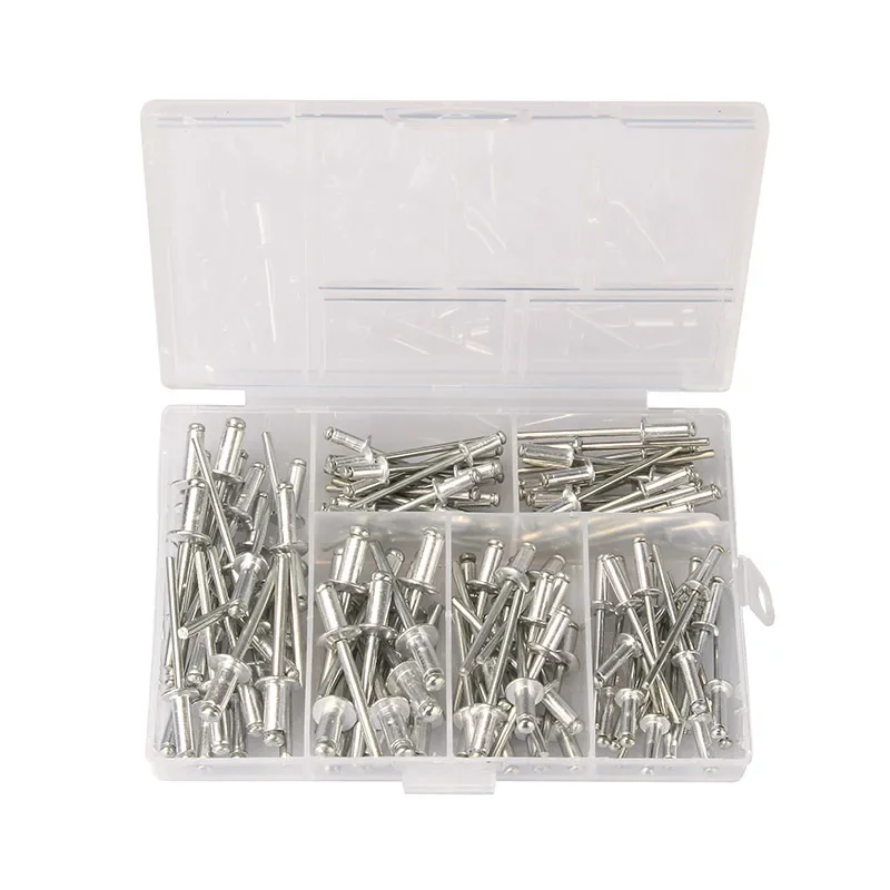 

120pcs Blind Rivets Aluminum M3.2 M4 Dome Head Blind Pop Rivets Assorted Set Rivet Kit Nail Pull For Furniture Assortment Kit