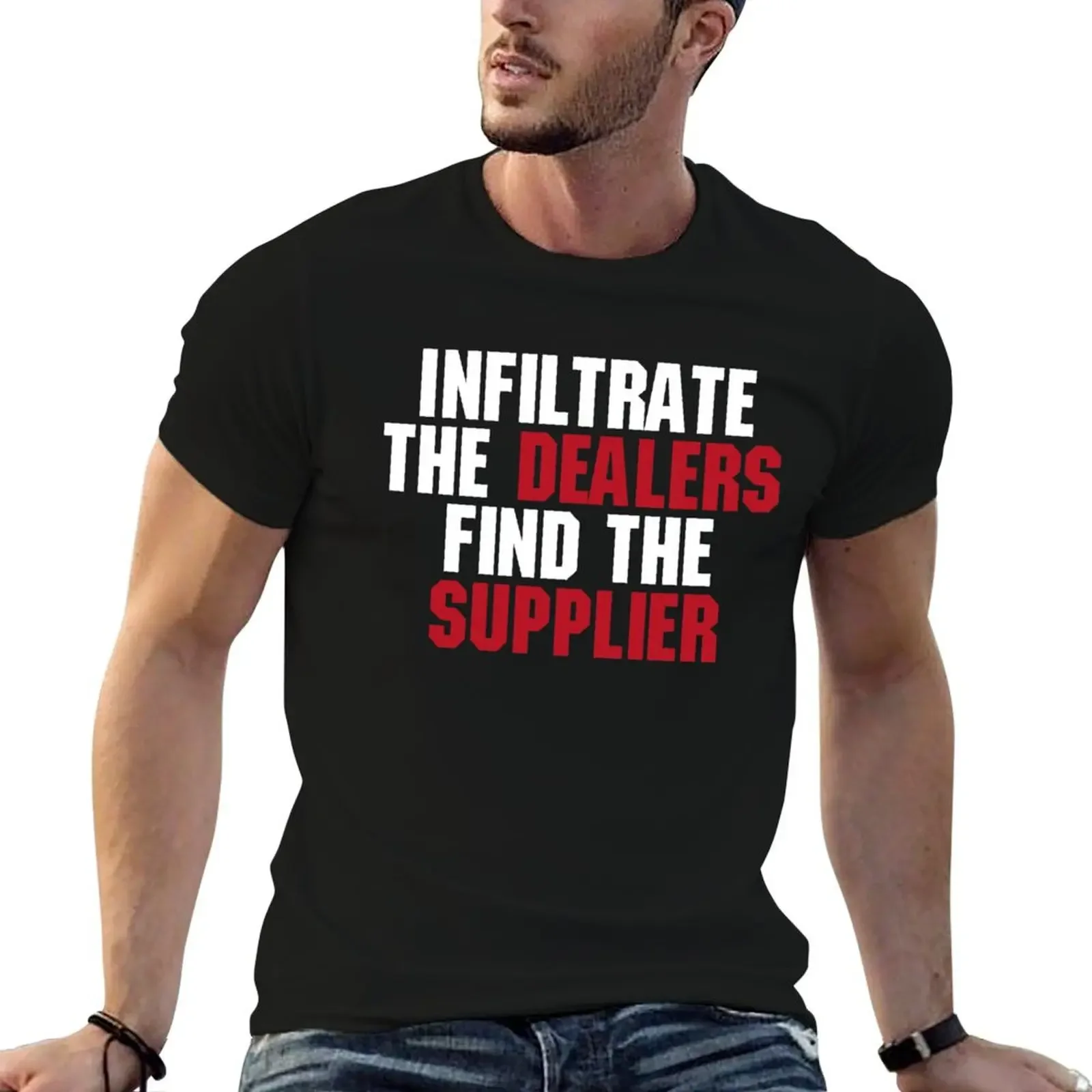 

21 Jump Street, Infiltrate the Dealers, Find the Suppliers T-Shirt aesthetic clothes fitted t shirts for men