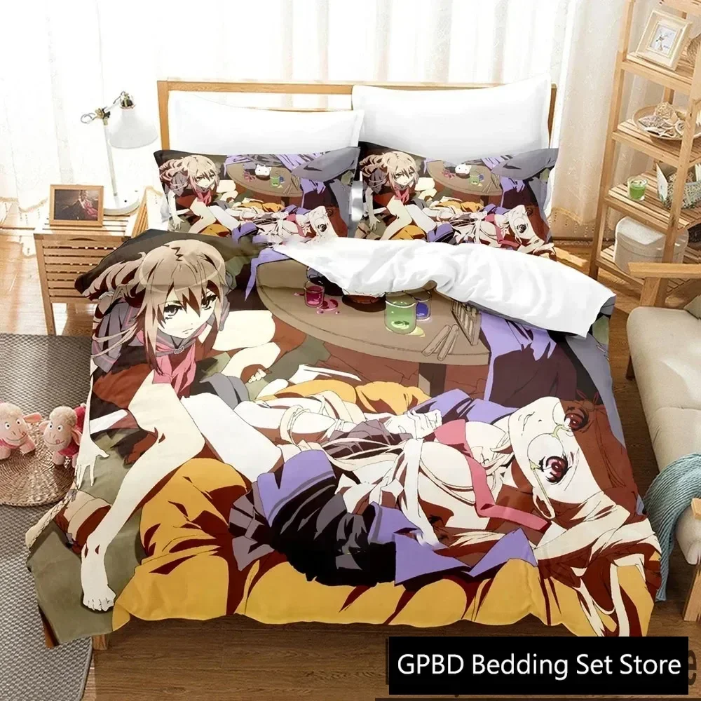 Anime Okami-san and Her Seven Companions Bedding Set Duvet Cover Bed Set Quilt Cover Pillowcase Comforter king Queen Size