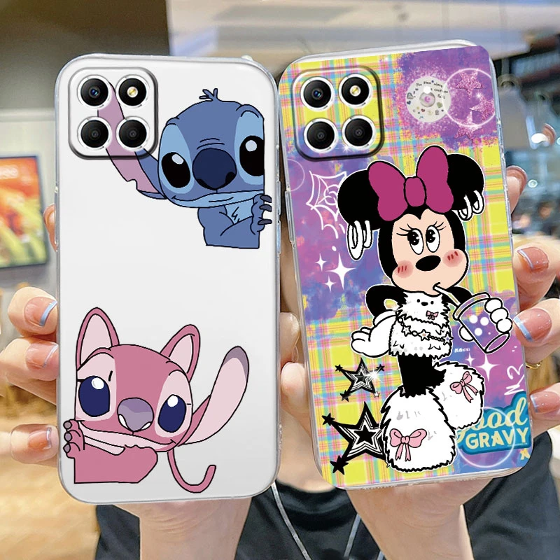 Stitch Muis Minnie Mickey Telefoon Case Voor Honor X8 4G X6 X6S X8 X8a X8b X5b X6a X6b 20 Huawei Y7P Nova6 SE Siliconen Fundas Cover