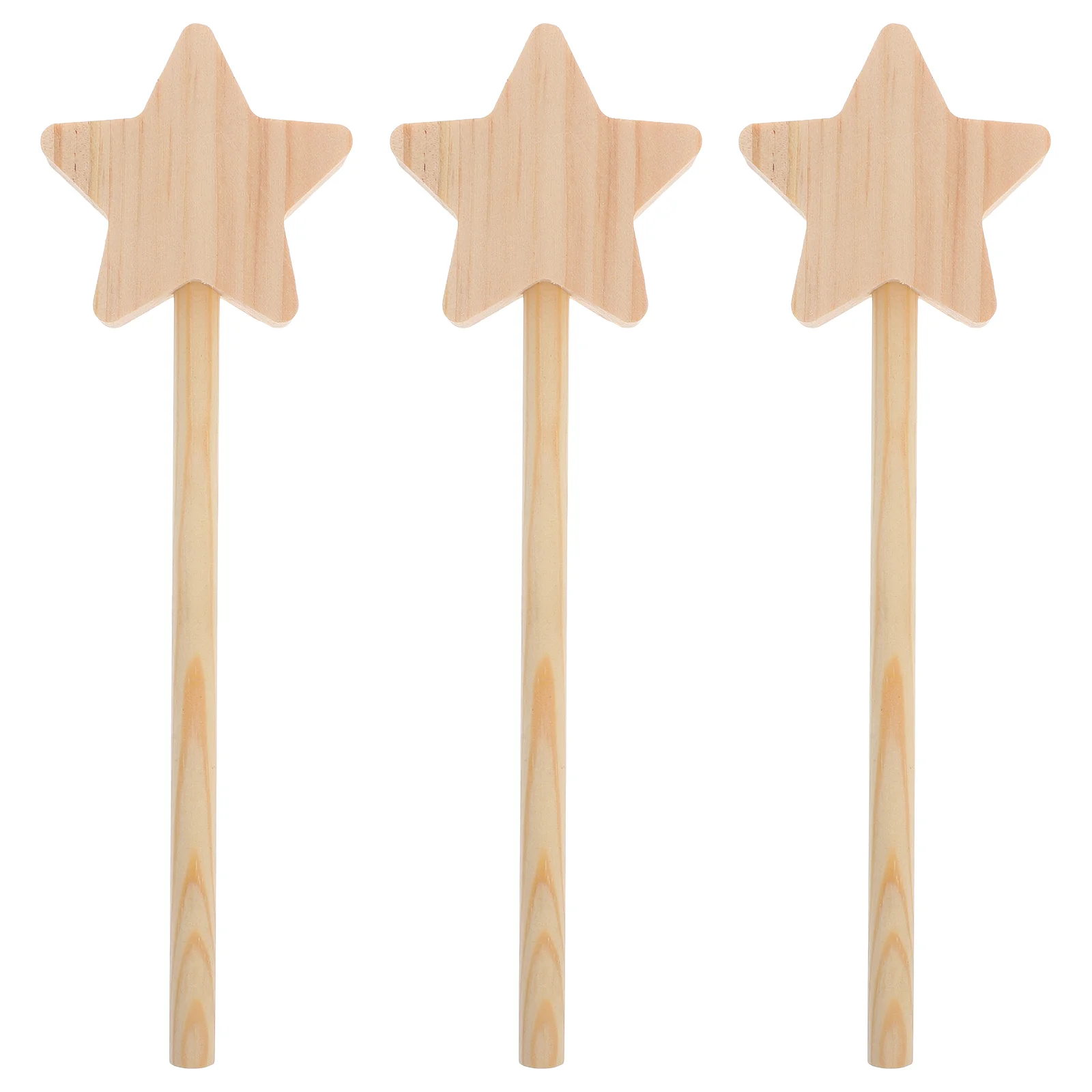 

3pcs DIY Wooden Star Fairy Wands Unpainted Craft Sticks Star Shape Fairy Stick Painting Wands Unfinished Wooden DIY Crafts