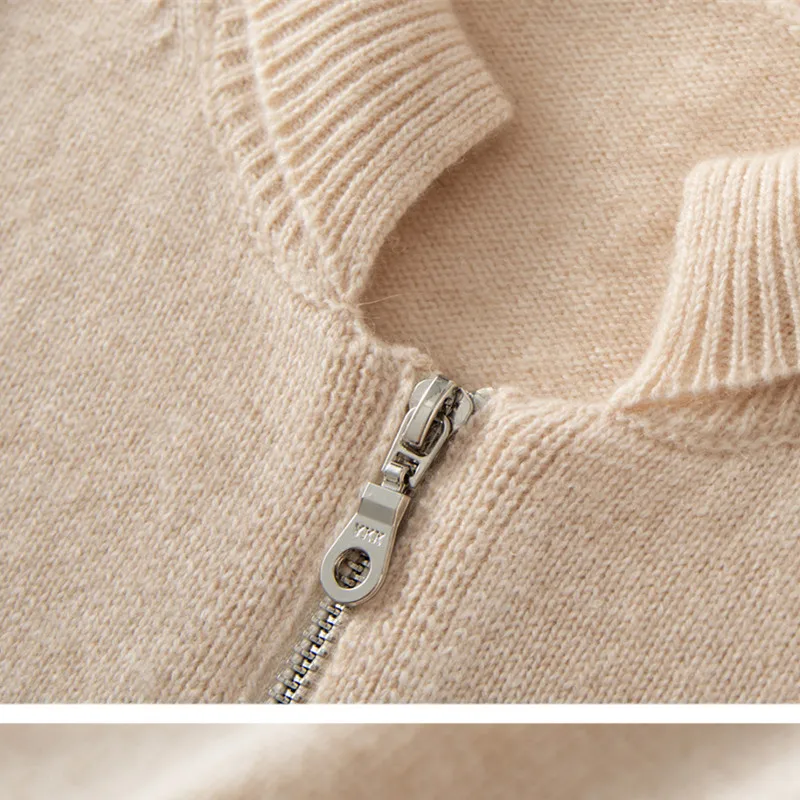 2025 Hot Sale 100% Cashmere Cardigan Women Coat Autumn Winter Warm Jacket Long Sleeve Soft Sweater Female Knitwear Outwear