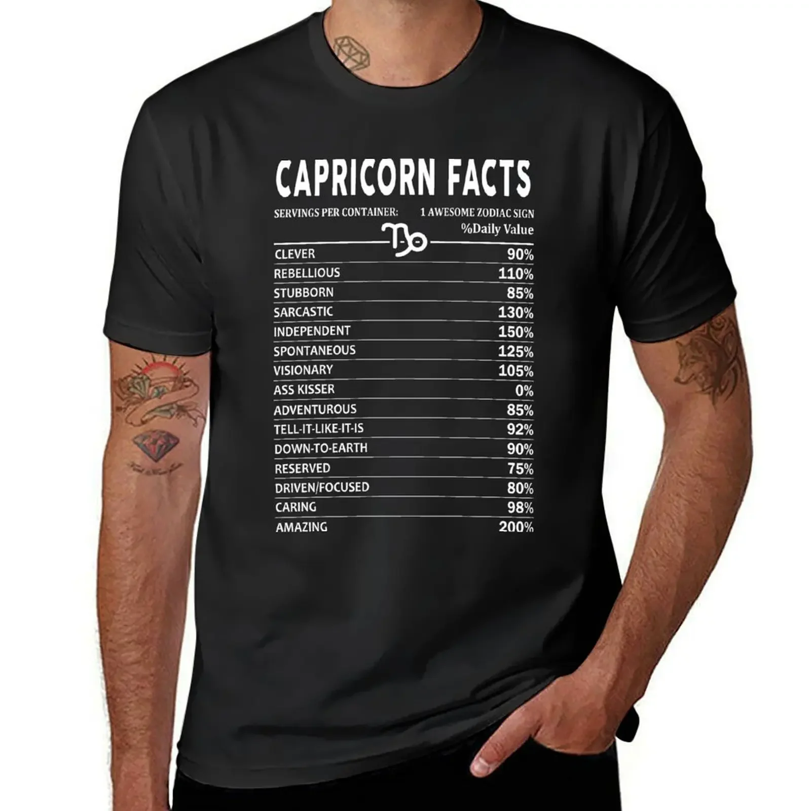 Capricorn Facts T-Shirt vintage graphic tee for a boy men t shirts high quality