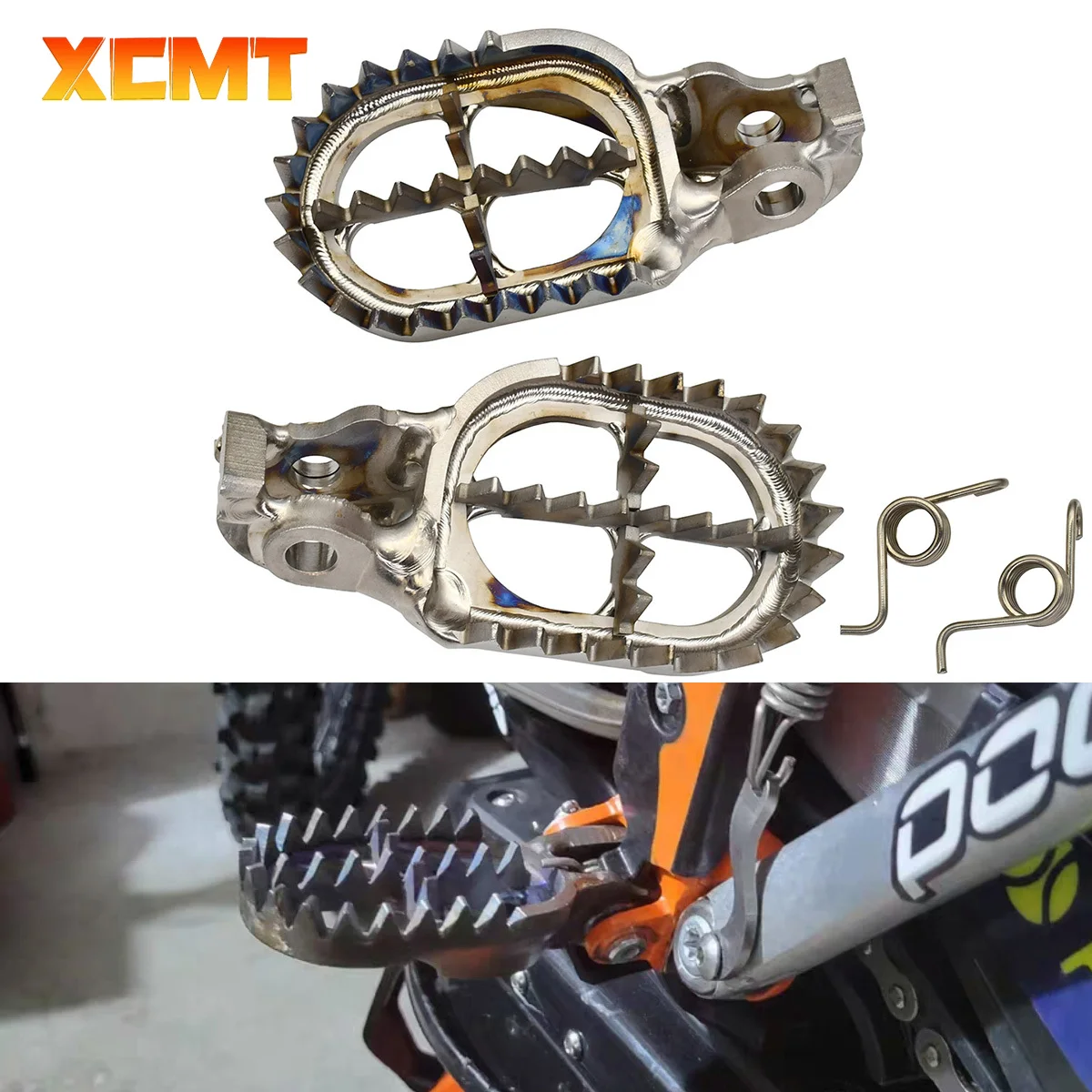 Motorcycle Titanium Alloy TC4 Foot Rest Pegs Footrest Footpeg For KTM EXC EXCF XC XCF SX SXF 125 250 300 350 450 500 2017-2023