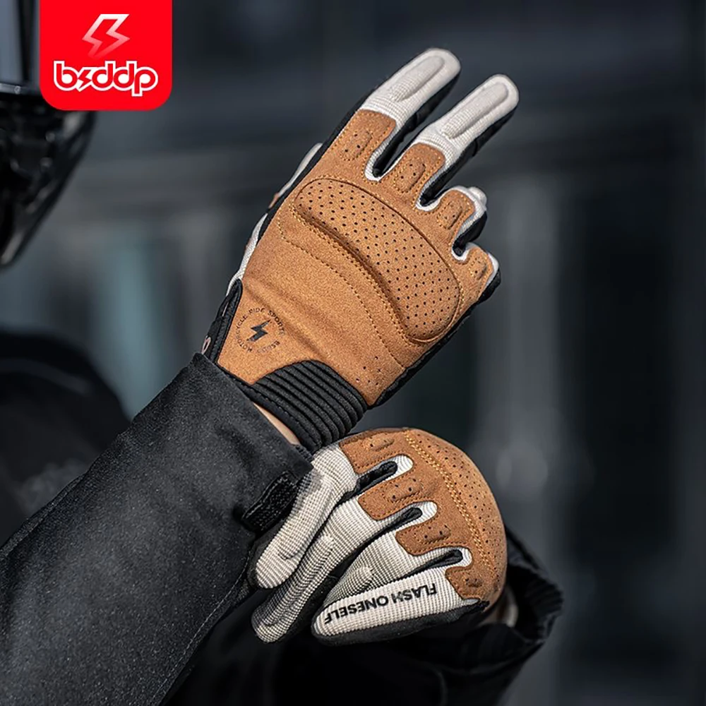 New Summer Motorcycle Gloves Men Moto Bicycle Brown Luvas Women Touchscreen Breathable Motocross Cycling Riding Guantes S-2XL