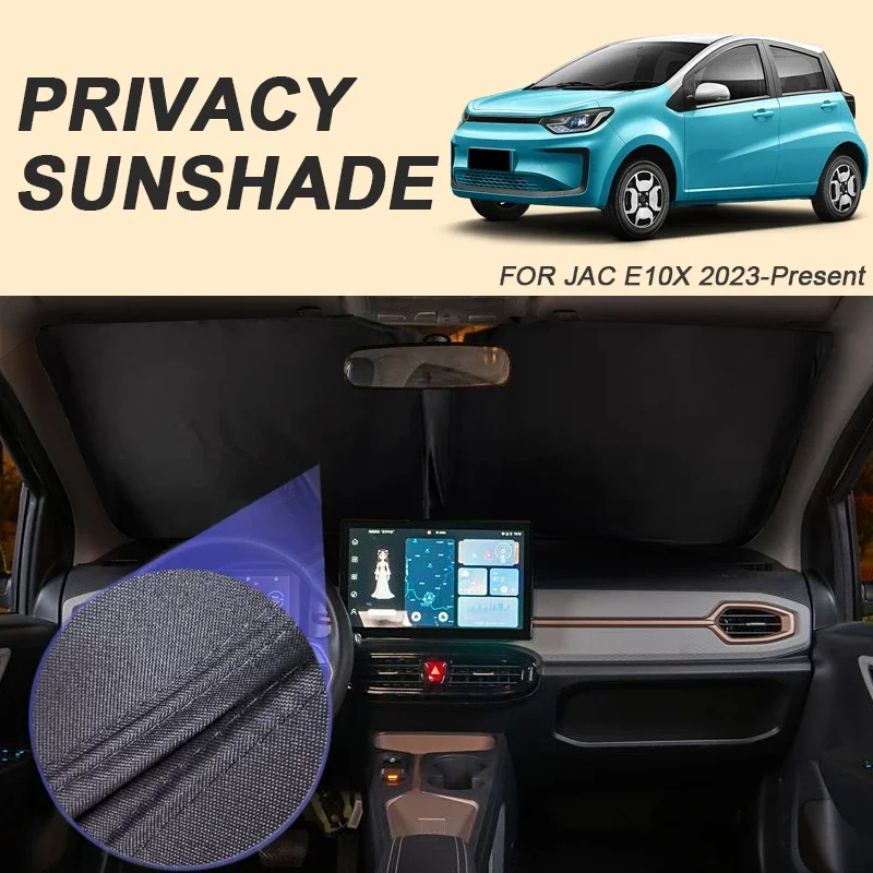Car Black Window Privacy Sunshade For JAC E10X 2023-Present Auto Anti-UV Heat Insulation Protect Cover Interior Accessory