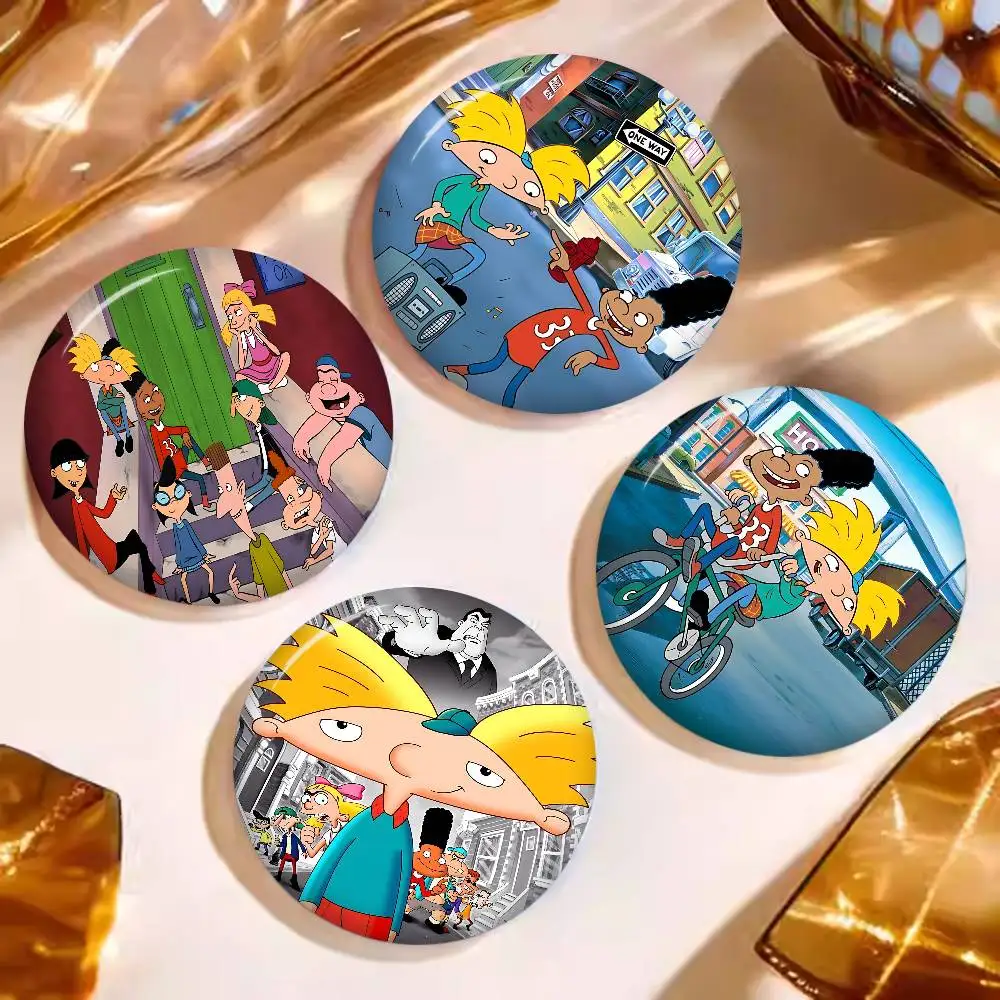 H-Hey A-Arnold Cartoon Anime Brooches Cute Cartoon  Badge Jacket Jeans Lapel Pin Gift Accessorie