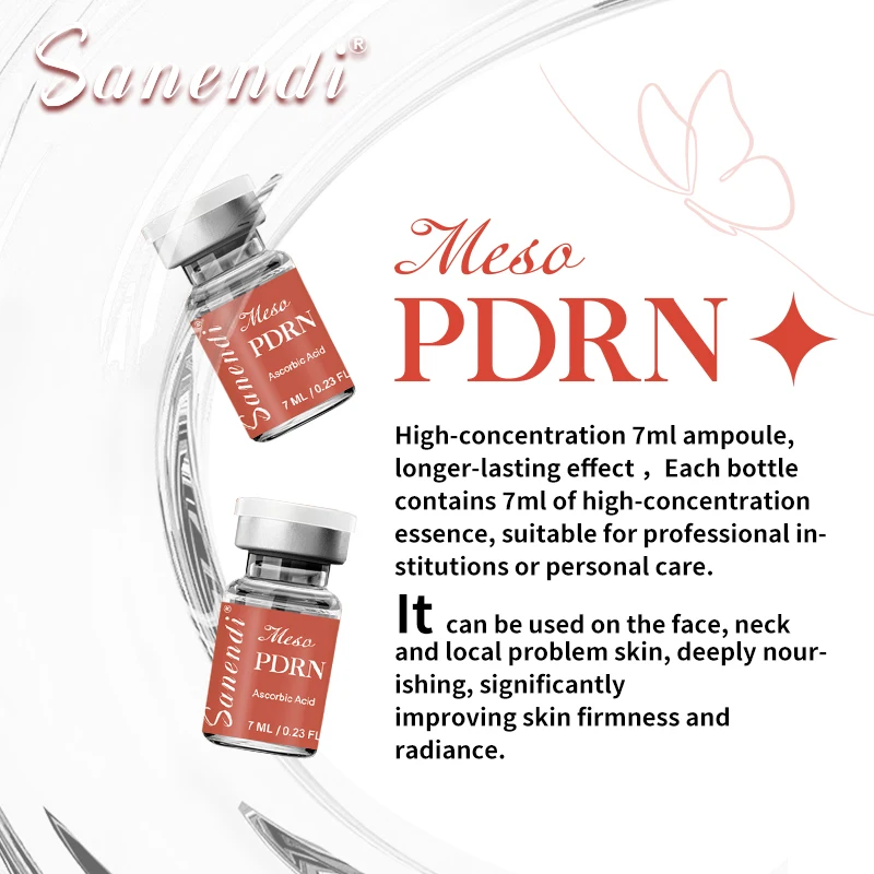 Sanendi PDRN Salmon DNA Serum for Facial Dr.Pen Hydro Glow Vitamin C Skin Booster Brighten Korean Skincare Hydration 7ml*5