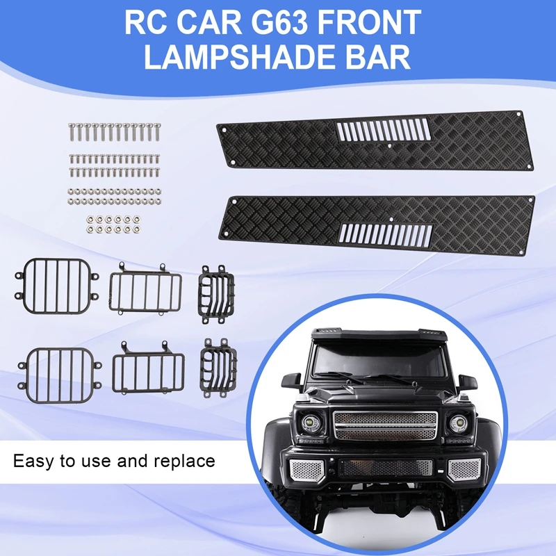 For 1/10 Simulation Climbing Car Trx4 G500 G63 Side Light Cover Tail Lamp Cover Headlight Cover Engine Hood Skid Plate