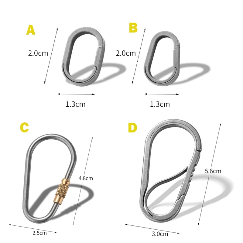 4 estilos TC4 llavero de aleación de titanio hebilla llavero Ater hebilla de gota accesorio de coche anillo de fijación colgante de cintura herramienta EDC para exteriores