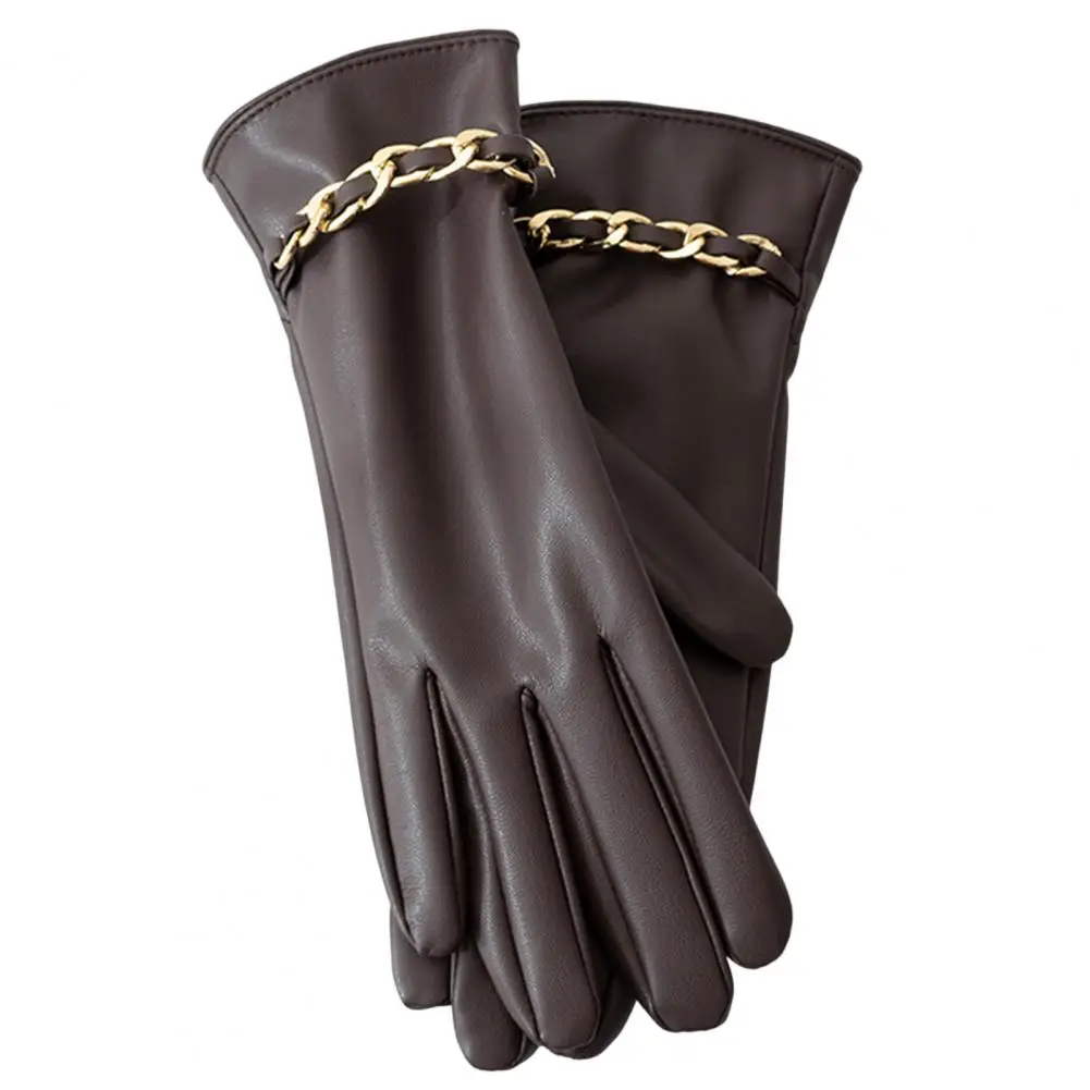 Winter Gloves 1 Pair Attractive Elastic Cuffs Comfy  Winter Fleece Lining Touch Screen Cycling Gloves Daily Wear