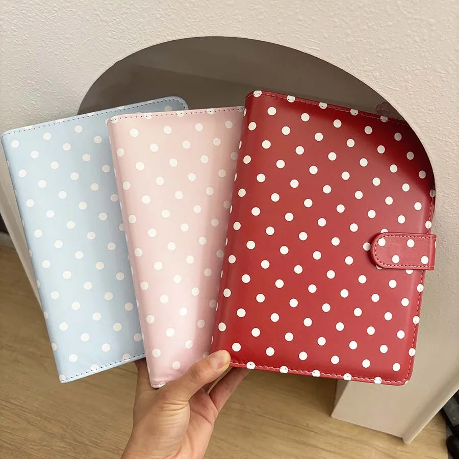 Sharkbang A5 Polka Dot PU-Leder Idol-Fotokarten-Sammelalbum, Idol-Fotokarten-Organizer, Idol-Fotoaufbewahrungsalbum.