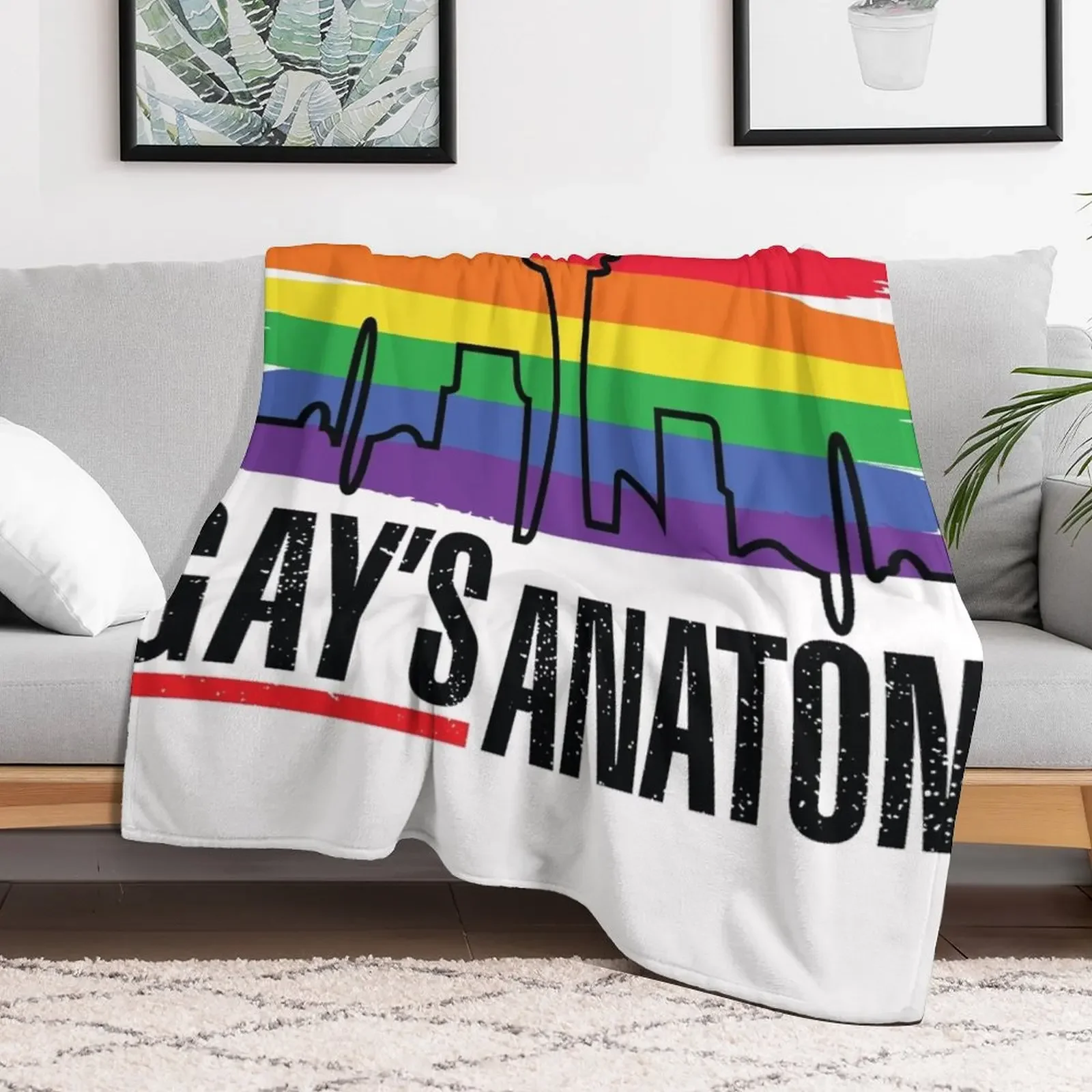 Gay's anatomy logo (Heartbeat skyline) Throw Blanket Warm Accent Blanket for Living Room Decoration
